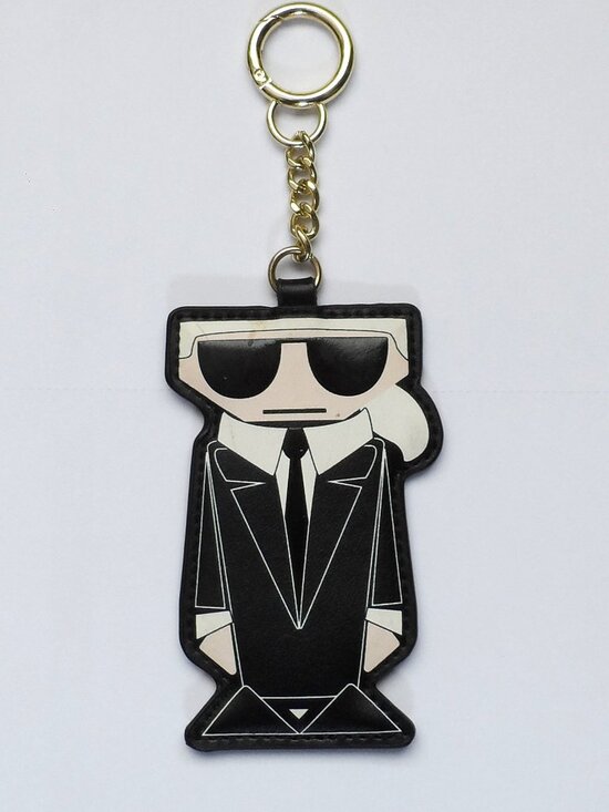 Karl Lagerfeld Accessories - Karl Lagerfeld Key Chain-Bag Charm Black Gold Tone Hardware-RARE